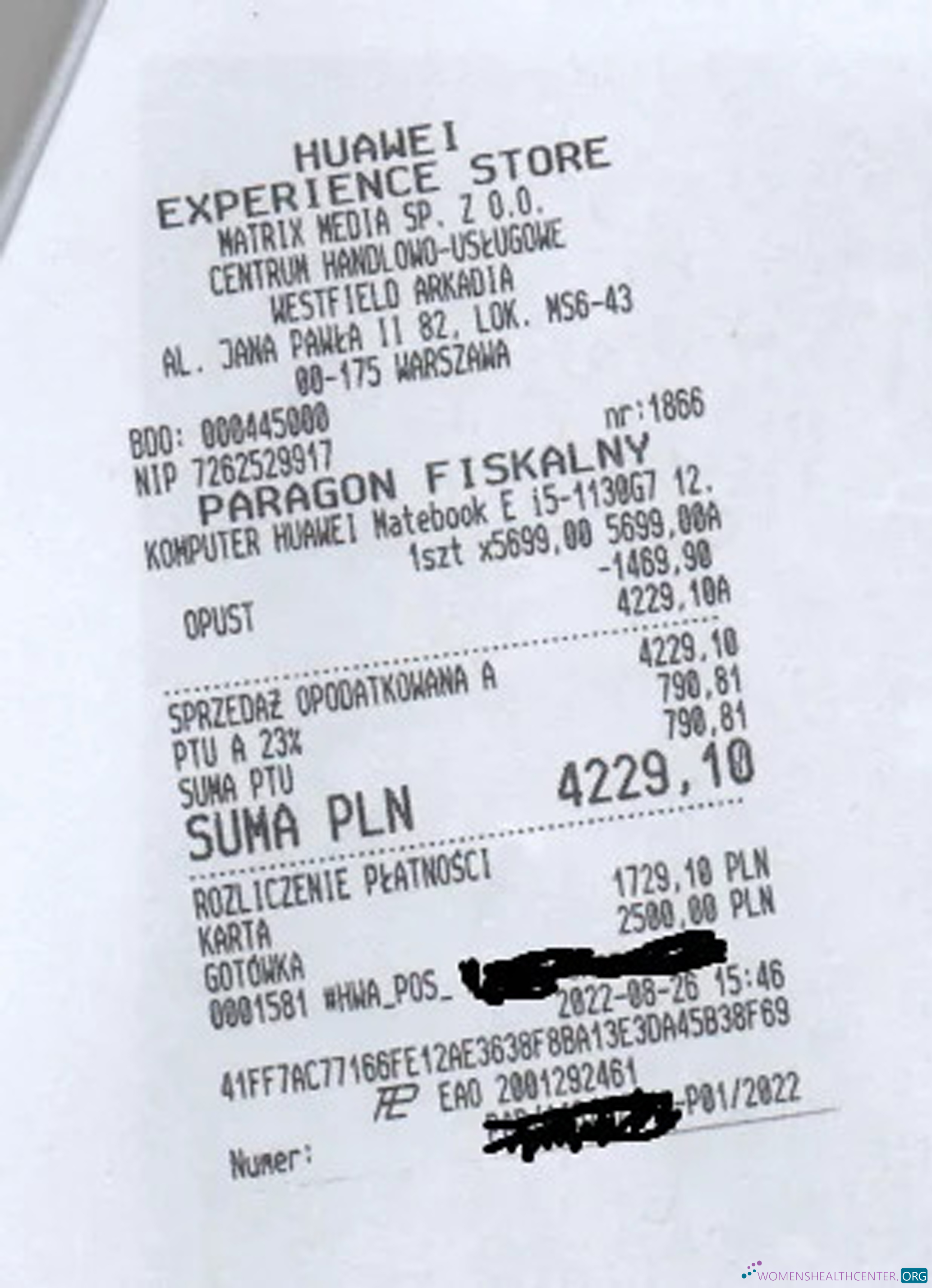 Download Huawei store payment check Photoshop template